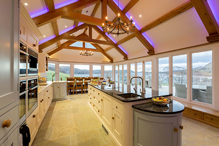 kitchen at Waternook, Howtown. Overlooking Ullswater in the Lake District, UK. Copyright Ben Barden Photography Ltd. 2015