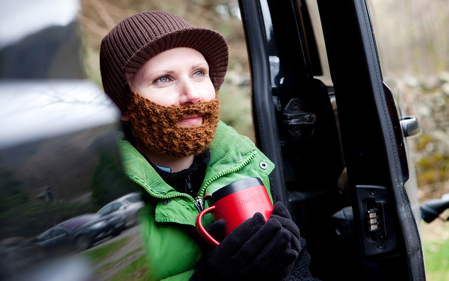 Beard Beanies - Girl in van