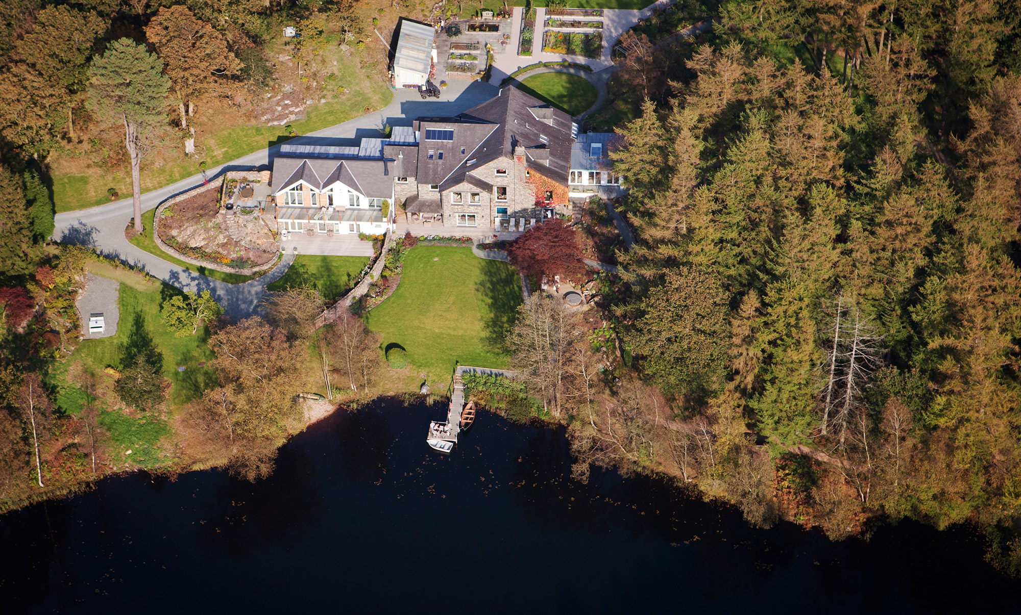 Ben Barden Photography - Lake House - Lake District - Aerial Shot